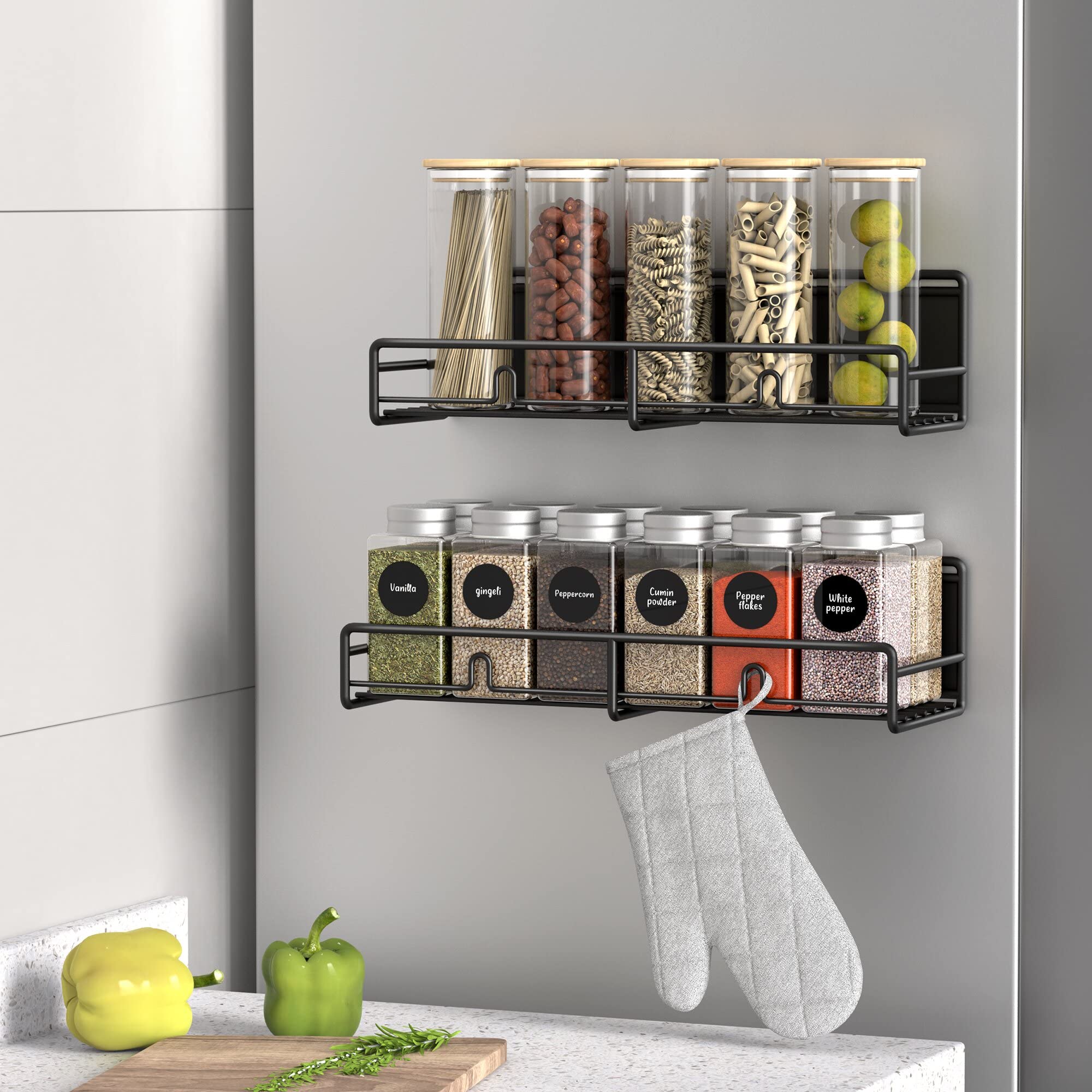 Fridge Magnetic Spice Rack – Save Space & Organize Your Kitchen (2 Pack)