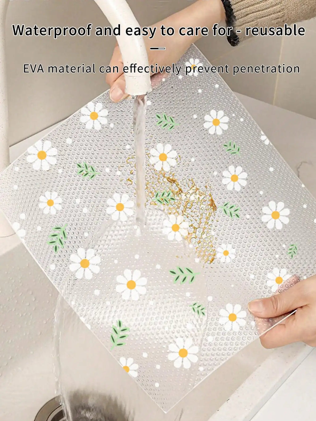 Daisy Flower Reusable Drawer Mat Kitchen