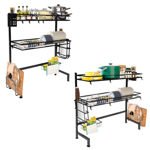 62/82cm Sink Storage Rack - Durable, Space-Saving Design for Organizing Kitchen Essentials