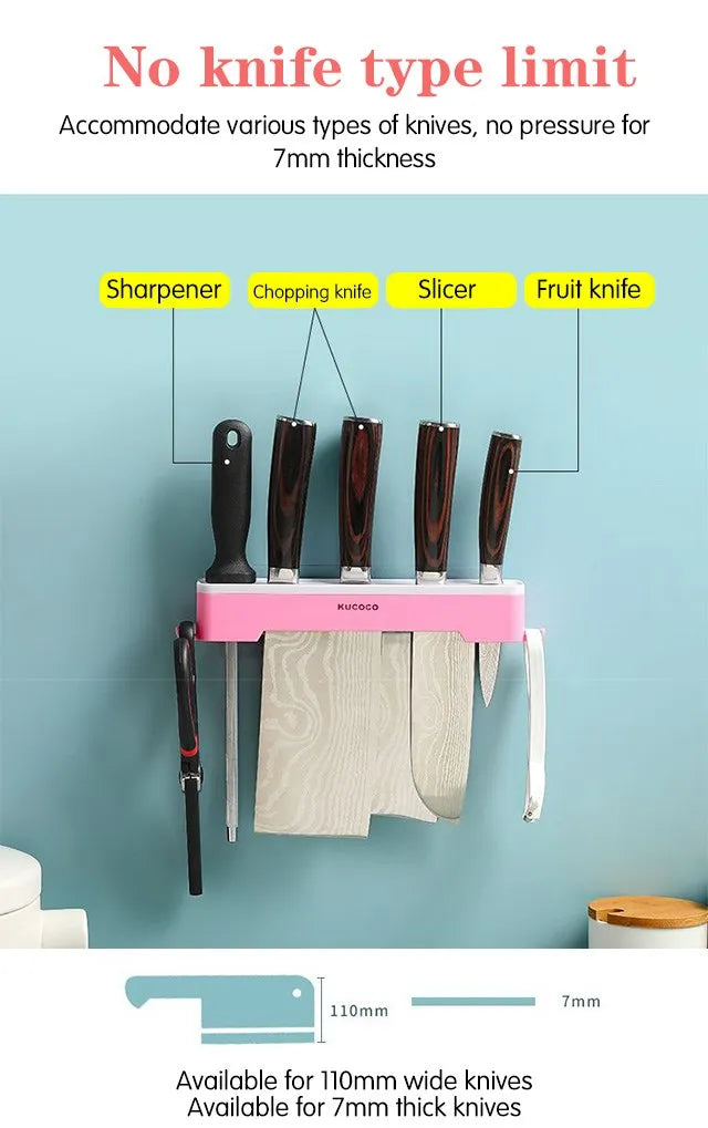 Wall Mounted Knife Holder – Space Saving Kitchen Organizer