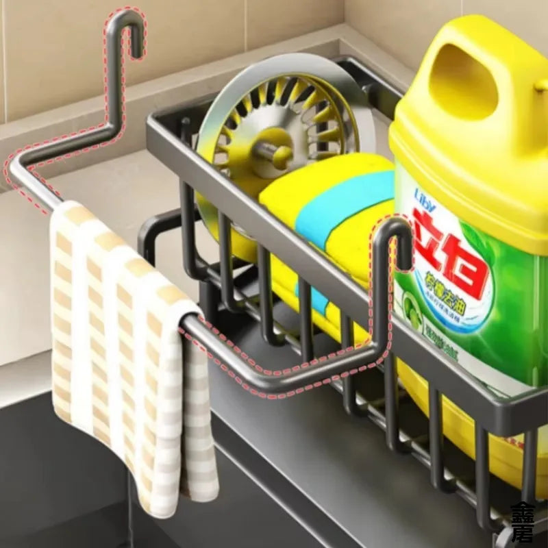 Kitchen Sink Storage Organizer with Drain System