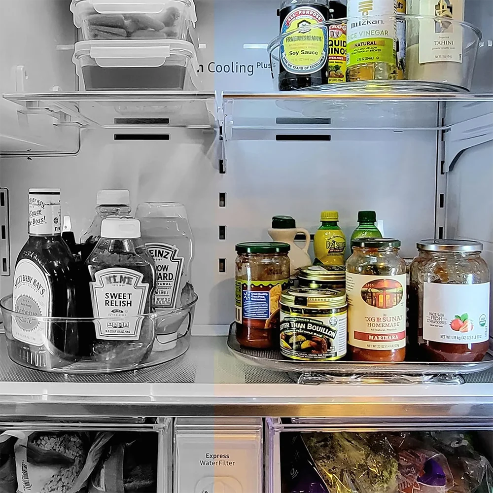 360 Rotating Fridge Organizer Tray- Space Saving Storage