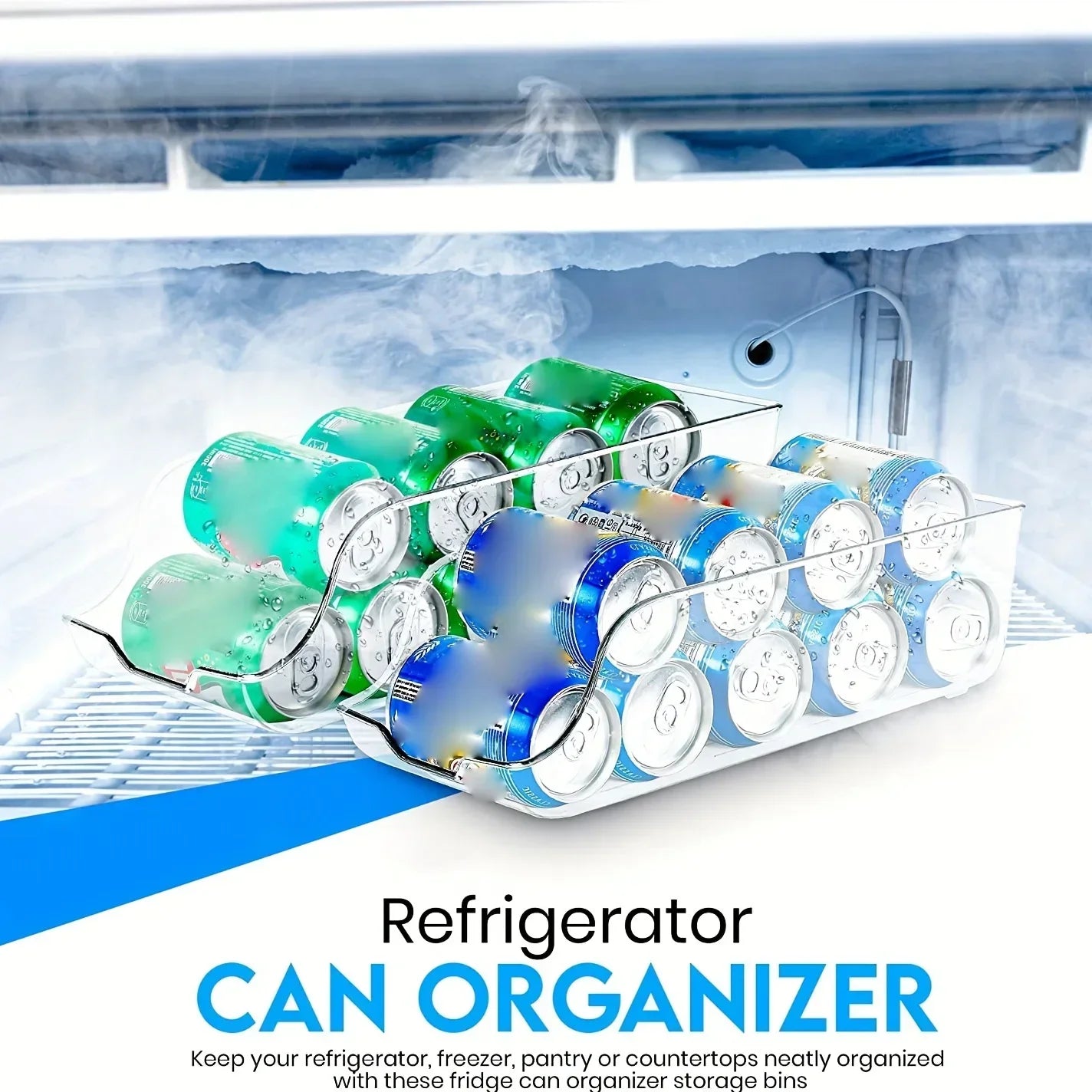 Fridge  Can Organizer  - Space Saving Rolling Dispenser