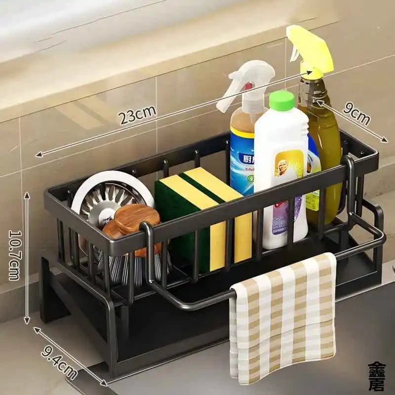 Kitchen Sink Storage Organizer with Drain System