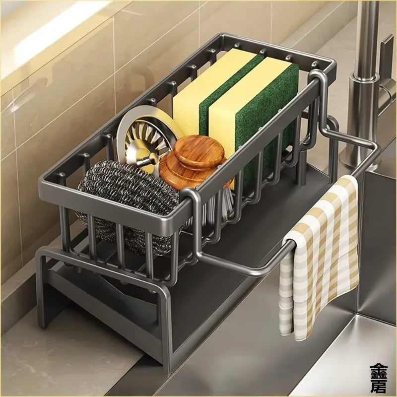 Kitchen Sink Storage Organizer with Drain System