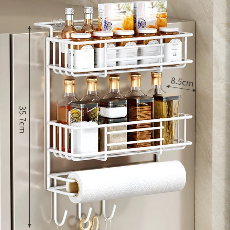 Magnetic Shelves For Fridge Side Kitchen Refrigerator Side Shelf Spice Storage Rack Space Saving Kitchen Fridge Shelf