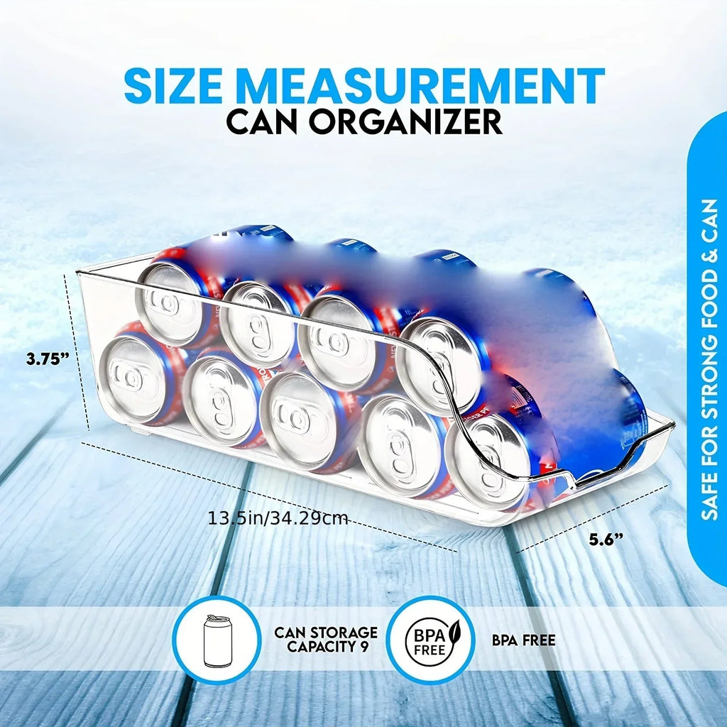 Fridge  Can Organizer  - Space Saving Rolling Dispenser