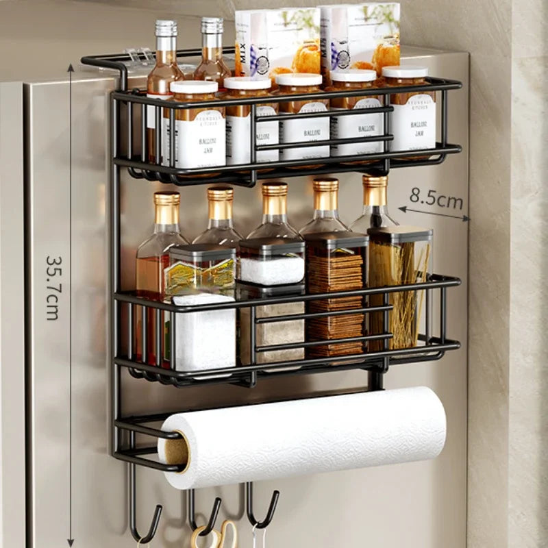Magnetic Shelves For Fridge Side Kitchen Refrigerator Side Shelf Spice Storage Rack Space Saving Kitchen Fridge Shelf
