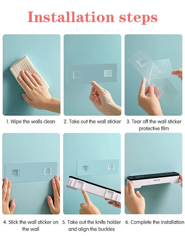 Wall Mounted Knife Holder – Space Saving Kitchen Organizer