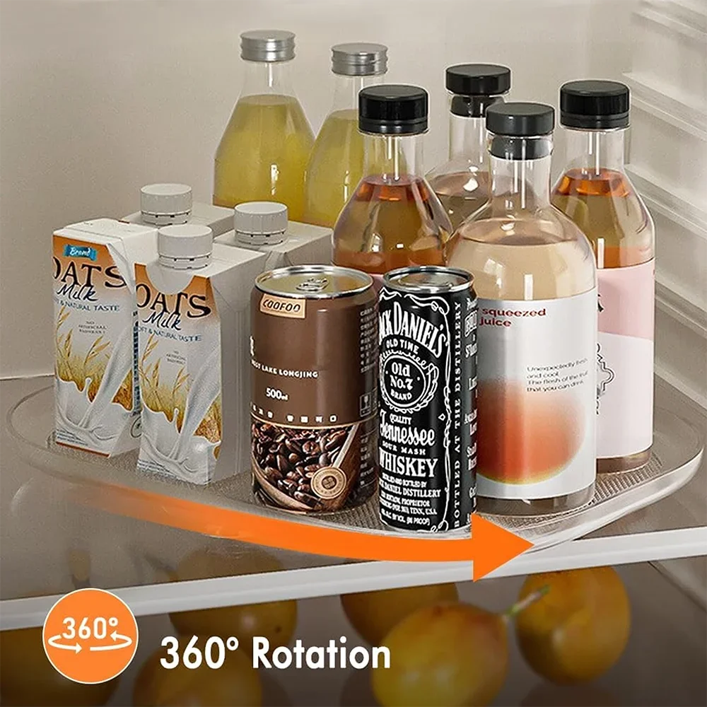 360 Rotating Fridge Organizer Tray- Space Saving Storage