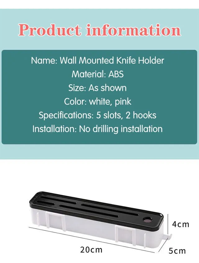 Wall Mounted Knife Holder – Space Saving Kitchen Organizer