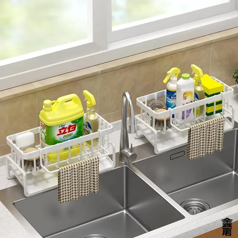 Kitchen Sink Storage Organizer with Drain System