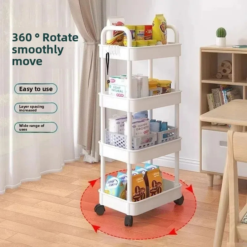 5-Tier Kitchen Storage Cart, Space Saving Organizer for Kitchen & Bathroom