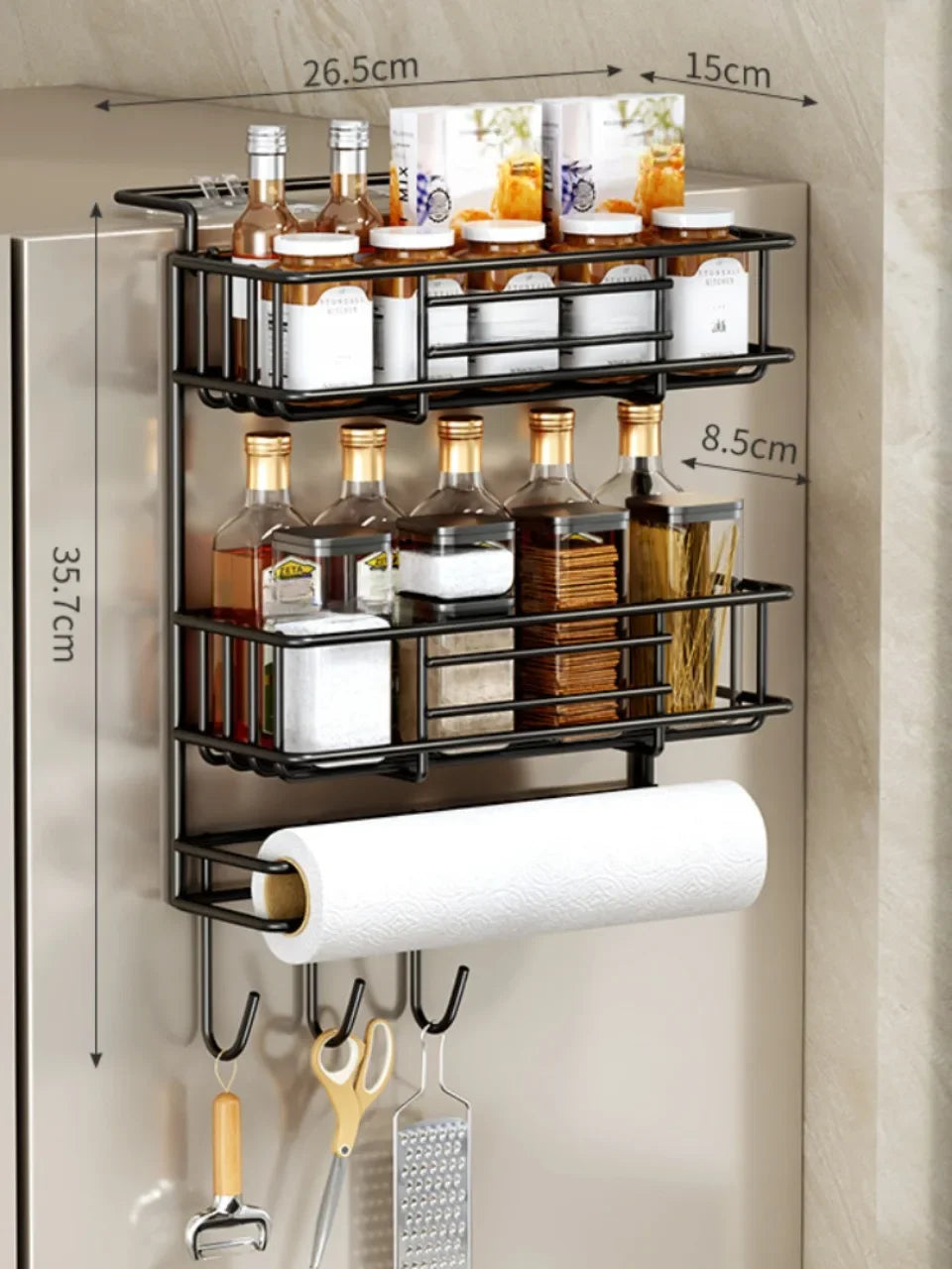 Magnetic Shelves For Fridge Side Kitchen Refrigerator Side Shelf Spice Storage Rack Space Saving Kitchen Fridge Shelf