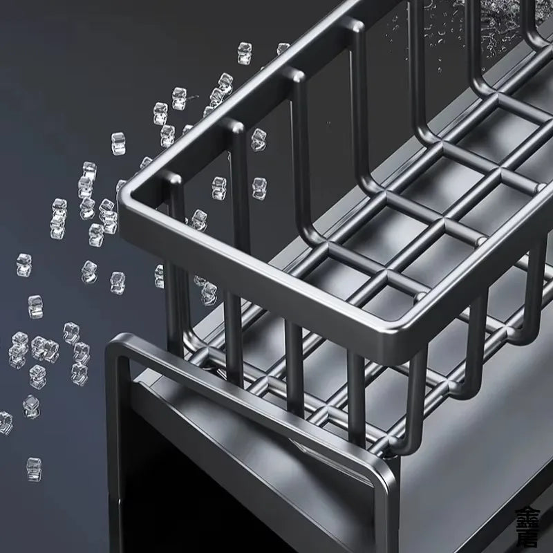 Kitchen Sink Storage Organizer with Drain System