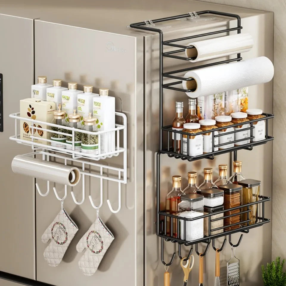 Magnetic Shelves For Fridge Side Kitchen Refrigerator Side Shelf Spice Storage Rack Space Saving Kitchen Fridge Shelf