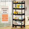 5-Tier Kitchen Storage Cart, Space Saving Organizer for Kitchen & Bathroom