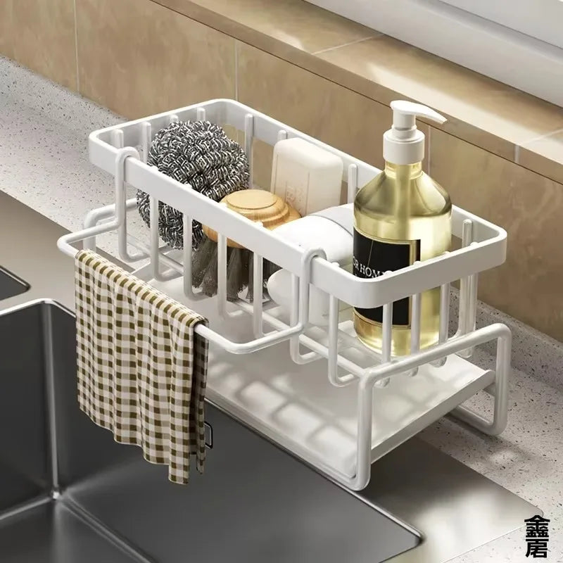 Kitchen Sink Storage Organizer with Drain System