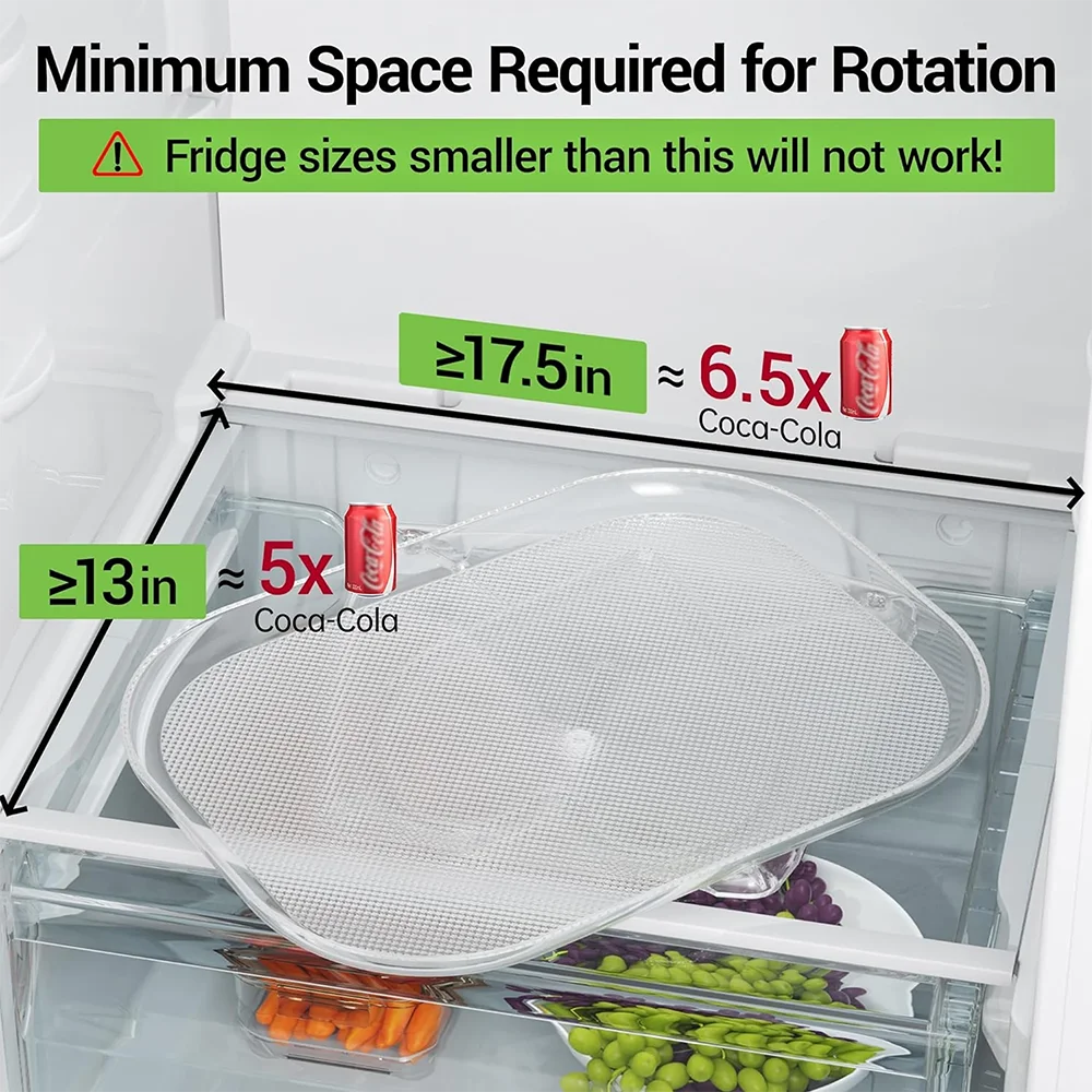 360 Rotating Fridge Organizer Tray- Space Saving Storage