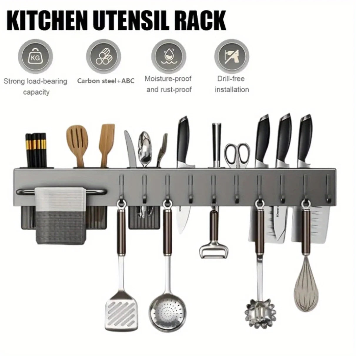 Heavy Duty  Steel Wall Mounted Kitchen Organizer