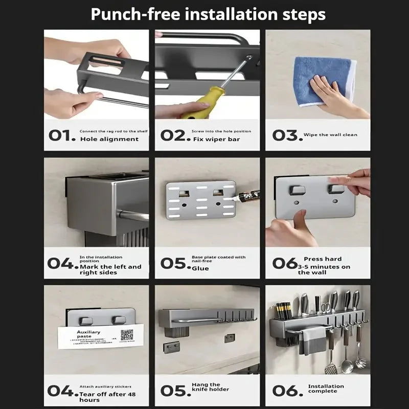 Heavy Duty  Steel Wall Mounted Kitchen Organizer