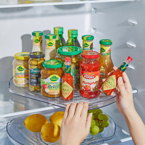 360° Rotating Fridge Organizer – Maximize Space Instantly